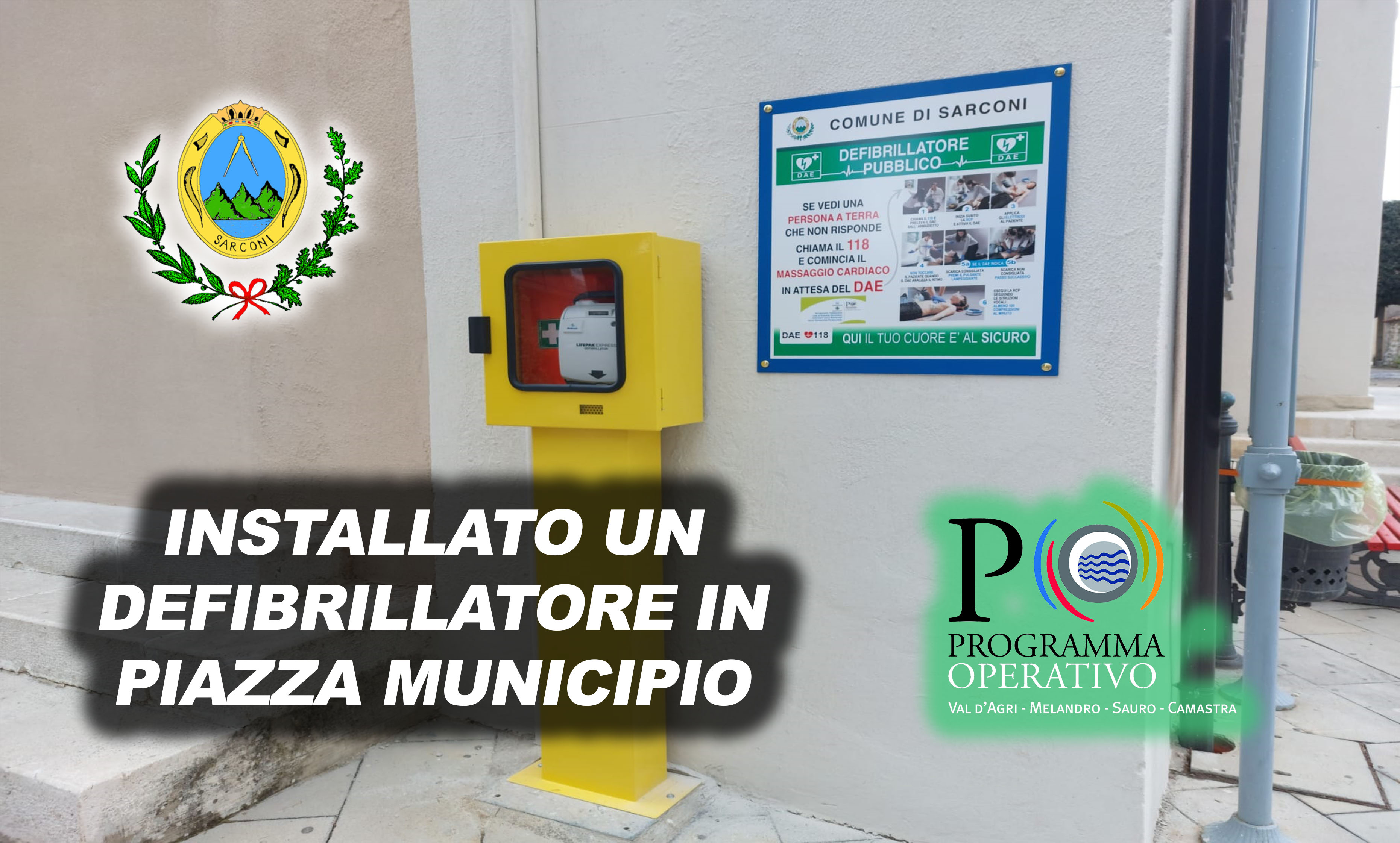 Installato un defibrillatore pubblico in piazza Municipio